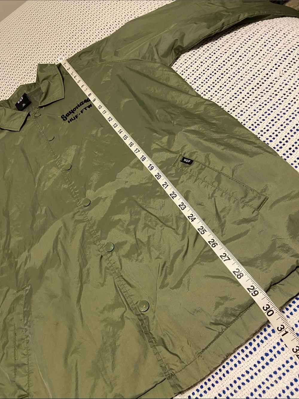 Huff Sayonara embroidered coaches full snap Streetwear wind breaker jacket XL - Picture 13 of 15